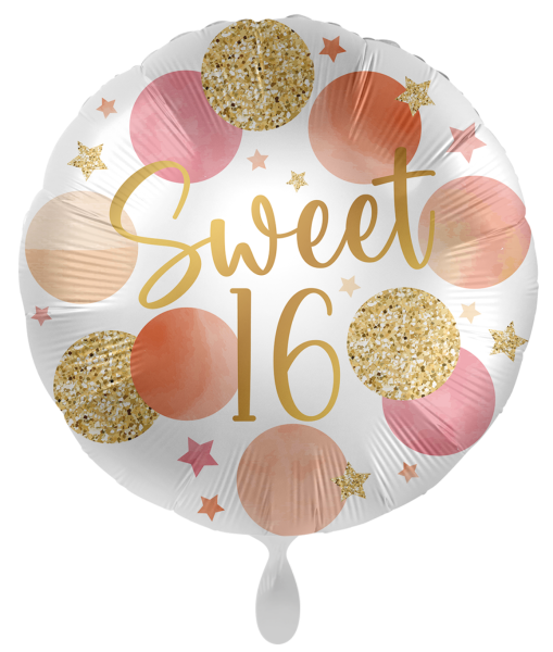 Folienballon - Shiny Dots, Sweet 16 - ø 43cm